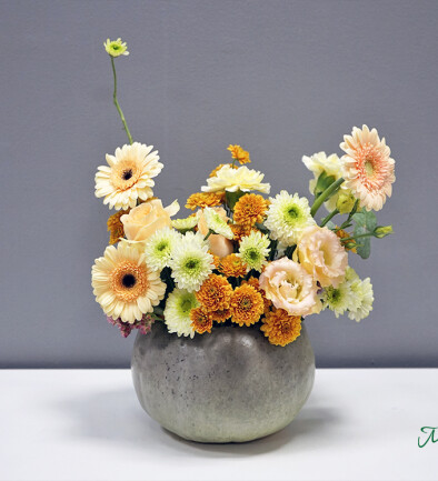 Autumn composition with pumpkin